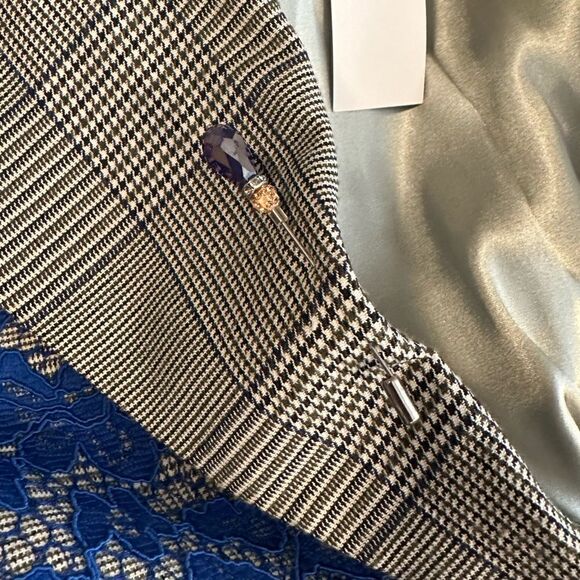 Hip Curve Embroidered Trench Coat With Lace & Sherpa Accents NWT - Picture 12 of 17